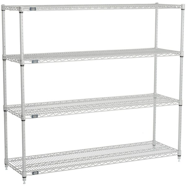 Global Equipment Nexelate Silver Epoxy Wire Shelving Starter 48"W x 36"D x 63"H 36486EP - main